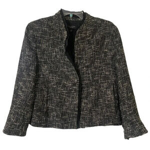 Talbots Tweed Blazer Black And White Career Professional Size 8 (M12)